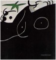 Woman in front of the spinning canvas Joan Miro